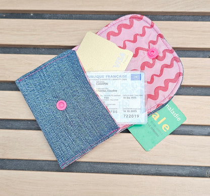 Double porte carte Rose