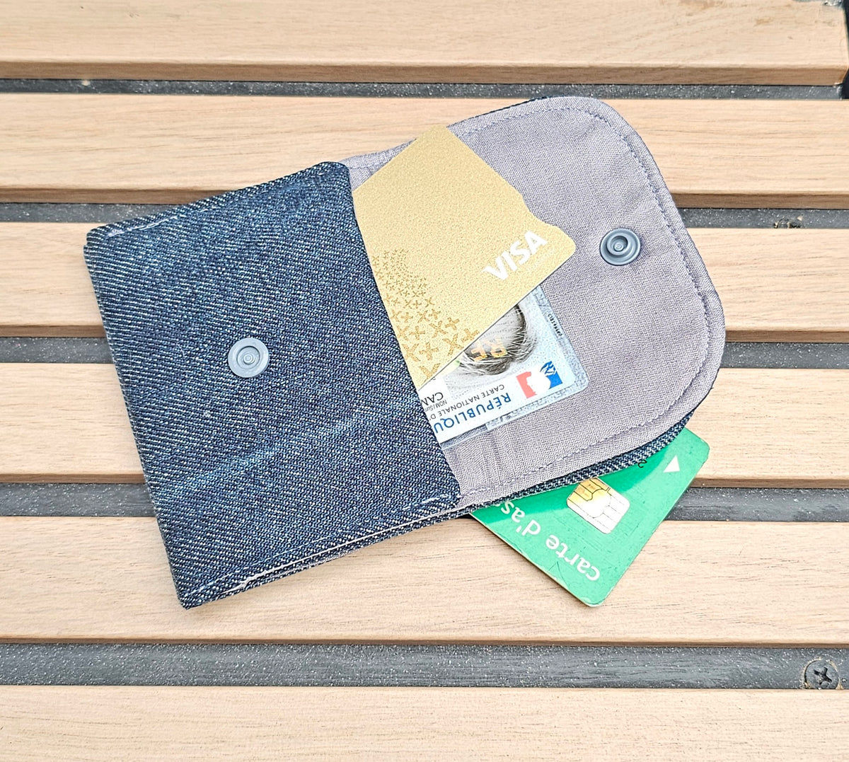 Double porte carte Gris