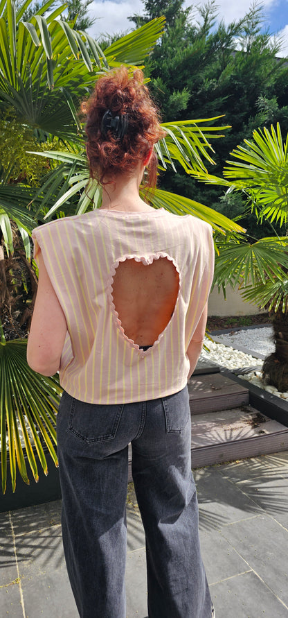 Tee shirt jolicoeur Rose et  jaune