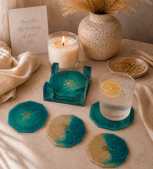 5 sous-verres avec socle