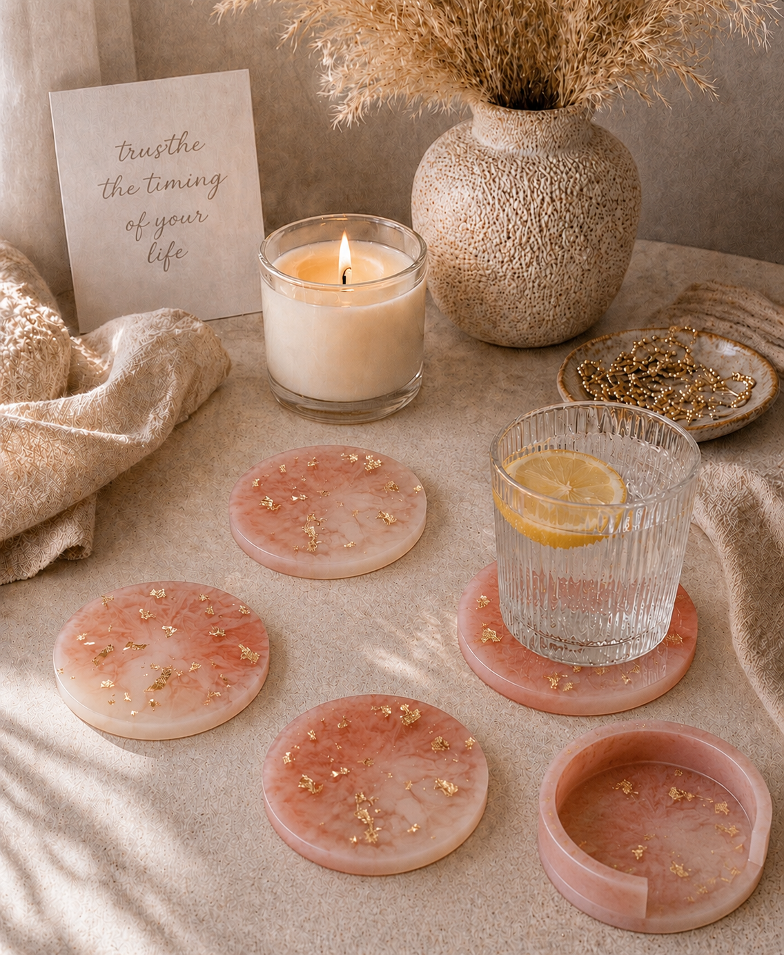 4 sous-verres avec socle