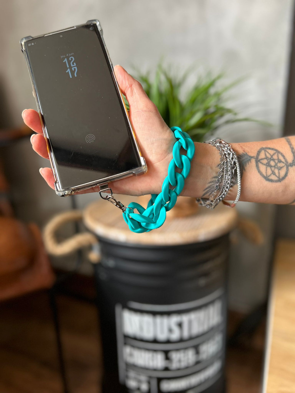 Sangle poignet de téléphone Grosse maille Mat