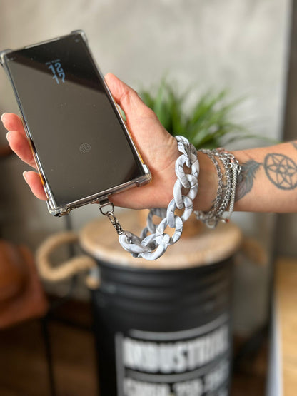 Sangle de poignet téléphone grosse maille marbré