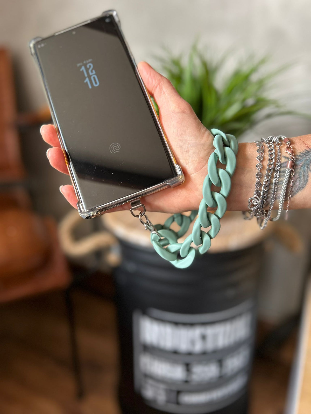 Sangle poignet de téléphone Grosse maille Mat