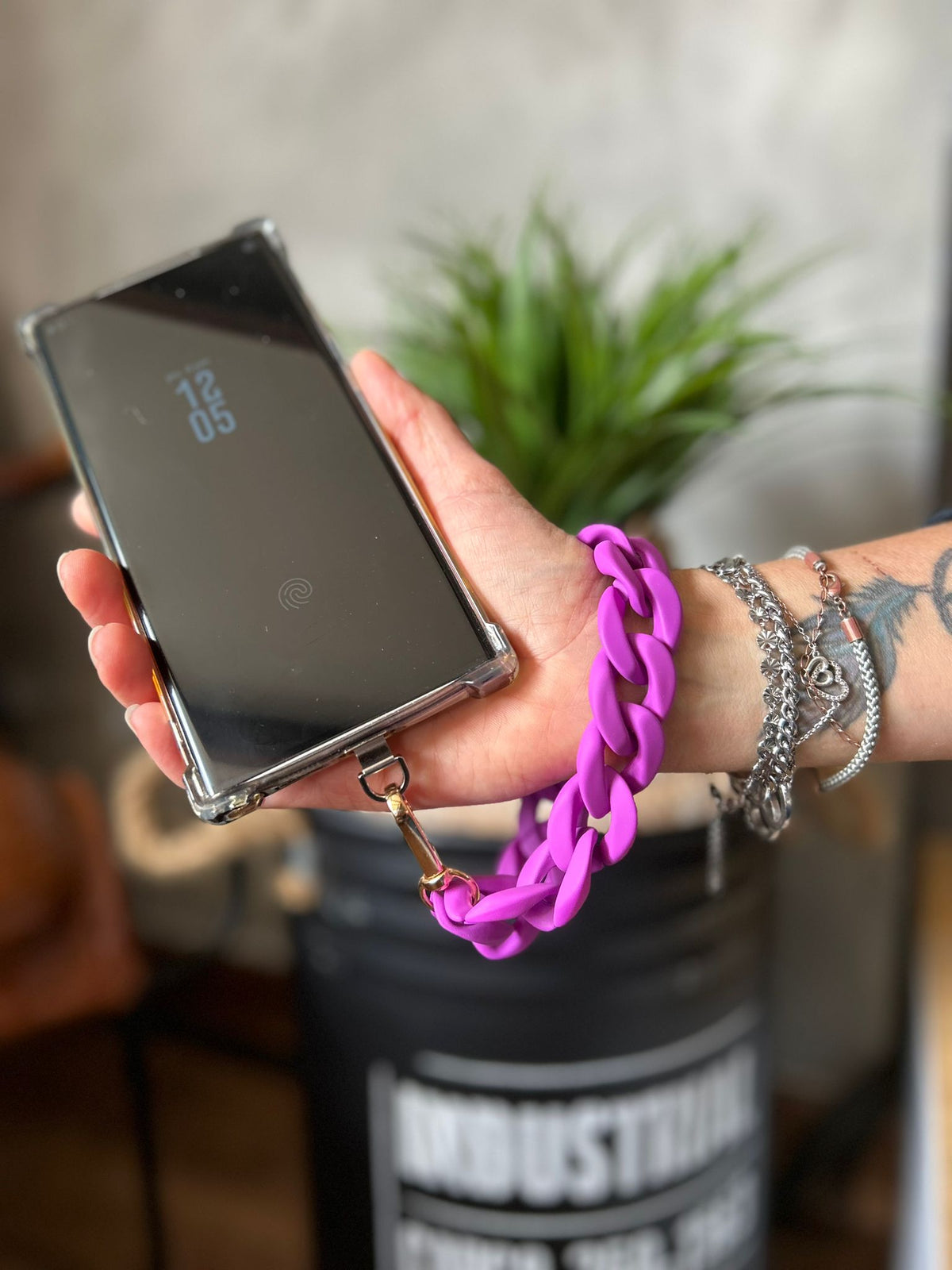 Sangle poignet de téléphone Grosse maille Mat