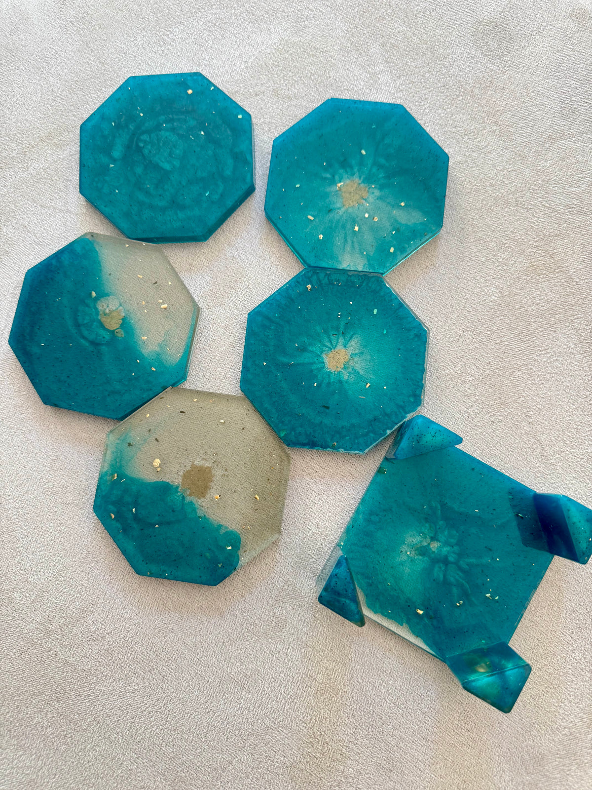 5 sous-verres avec socle