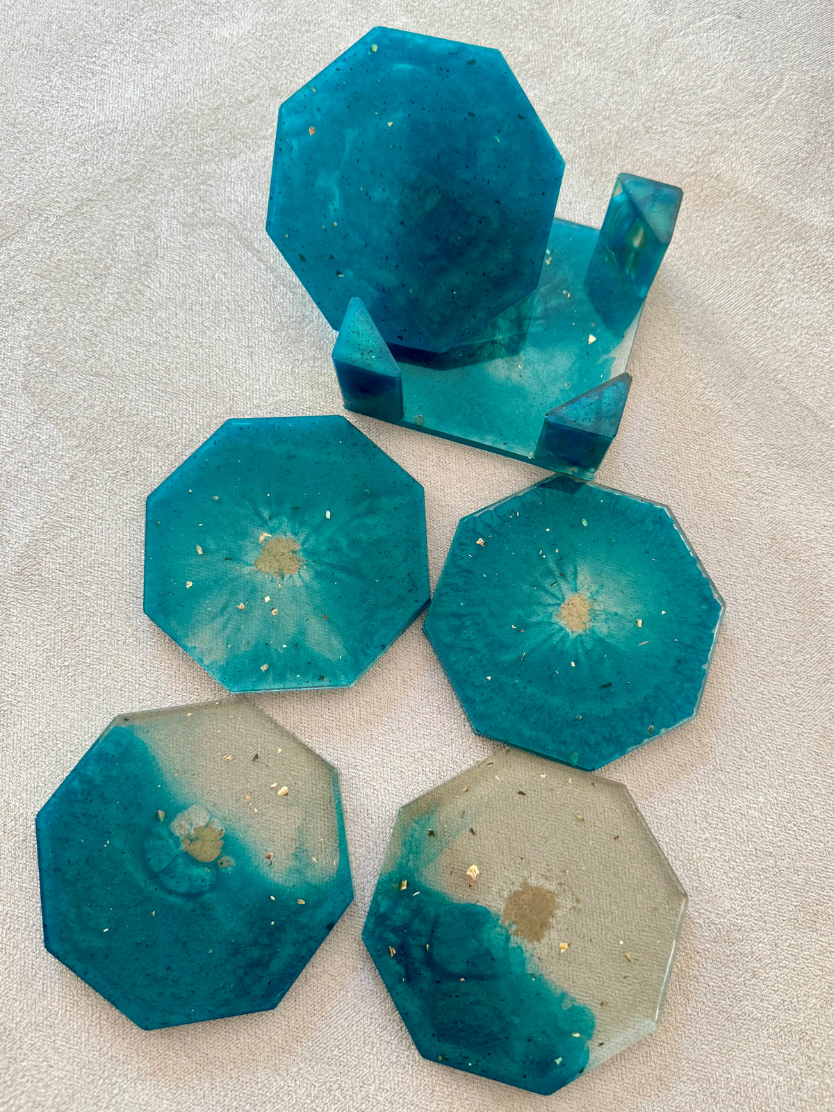 5 sous-verres avec socle