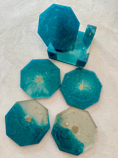 5 sous-verres avec socle