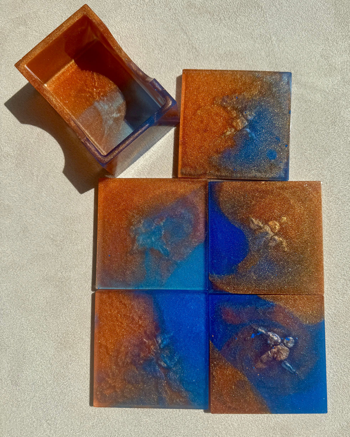 5 sous-verres avec socle