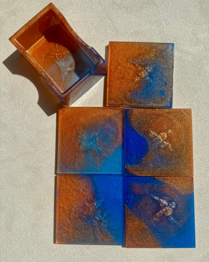 5 sous-verres avec socle