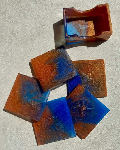 5 sous-verres avec socle